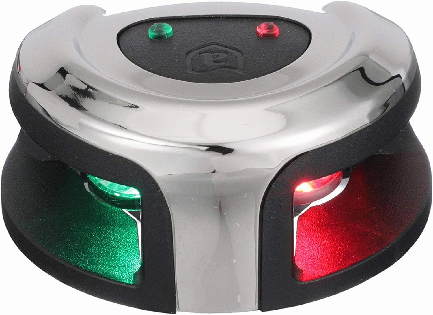 Attwood NV2002SS-7 LightArmor 2-Mile Navigation Lights, Deck Mount, Round, Bi-Color, LED Lighting, Stainless Housing