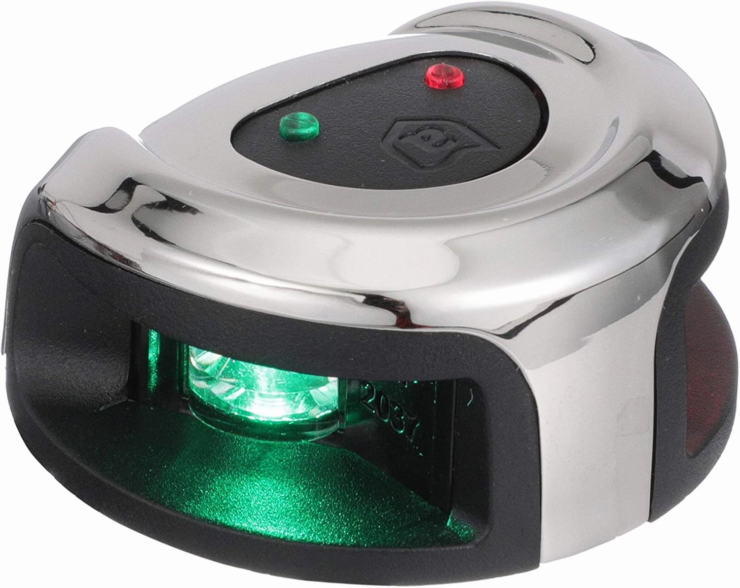 Attwood NV2002SS-7 LightArmor 2-Mile Navigation Lights, Deck Mount, Round, Bi-Color, LED Lighting, Stainless Housing