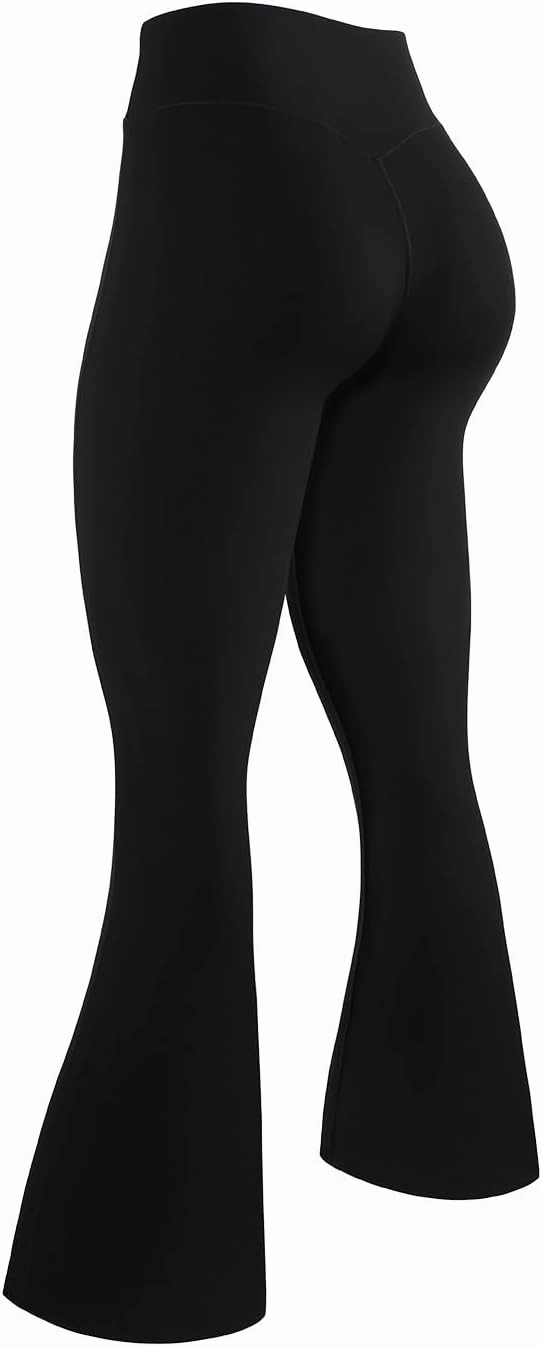 AUROLA Fire Flare Leggings for Women, Crossover High Waisted Yoga Pants Tummy Control Wide Leg Bootcut Leggings