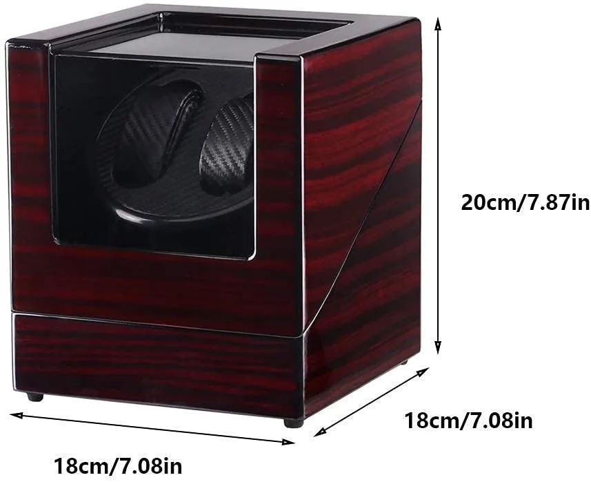 Automatic Watch Winder,Watch Double Watch Winder, Extremely Silent Motor, Wood Shell Piano Paint Exterior,Fit Lady and Man Watches, Red Beautiful Home,Red Black
