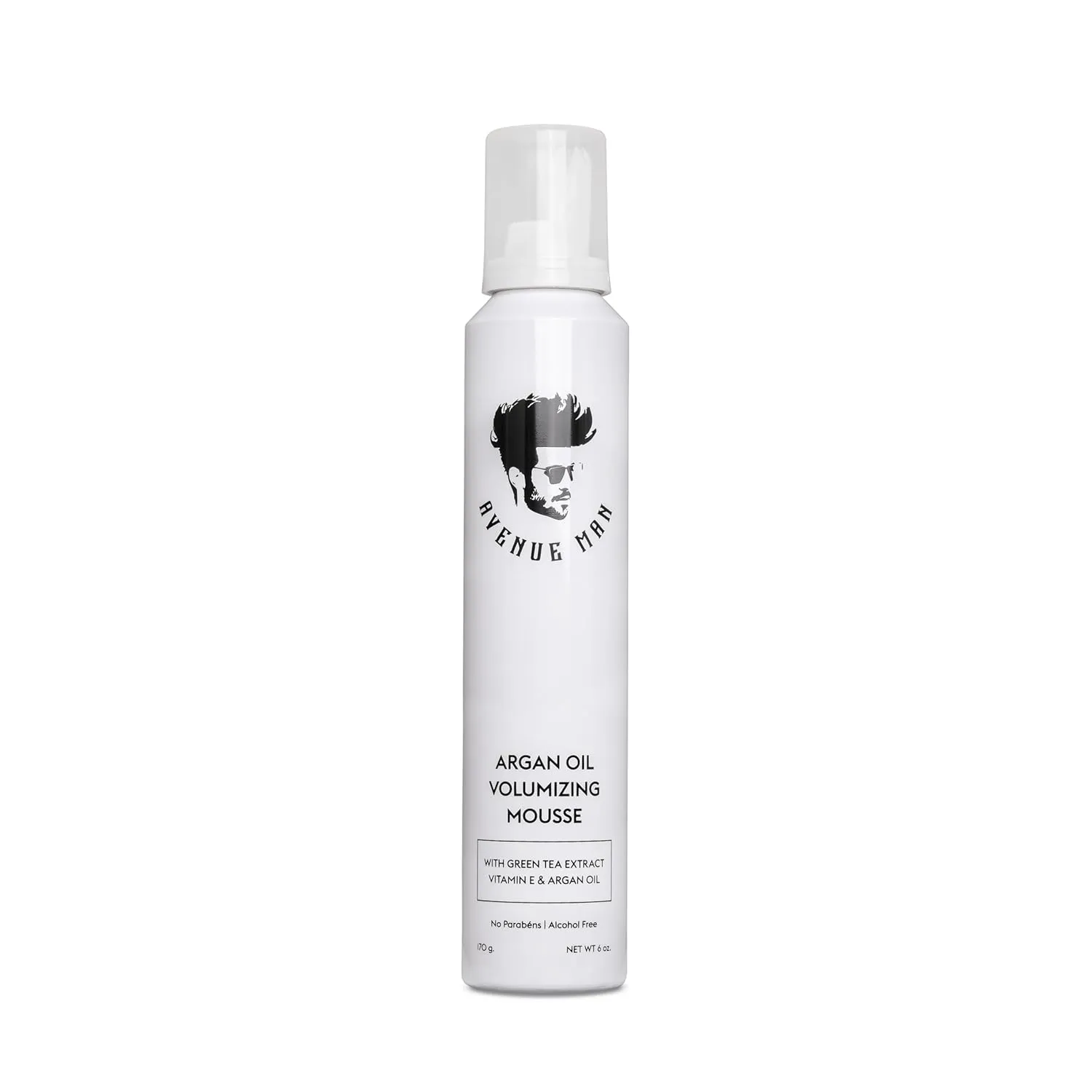Avenue Man Argan Oil Mousse - Thickening & Volumizing Mousse for Men - Strong Hold, Frizz Control & Humidity Resistance - Herbal-Infused Mens Hair Foam - Long-Lasting Hair Mousse for Men (6.0 oz)