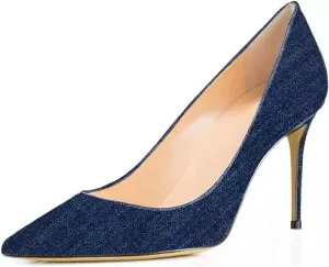 Axellion Women's Closed Toe Stiletto Pumps, Pointed Toe High Heels for Wedding, Prom, Office & Daily Wear
