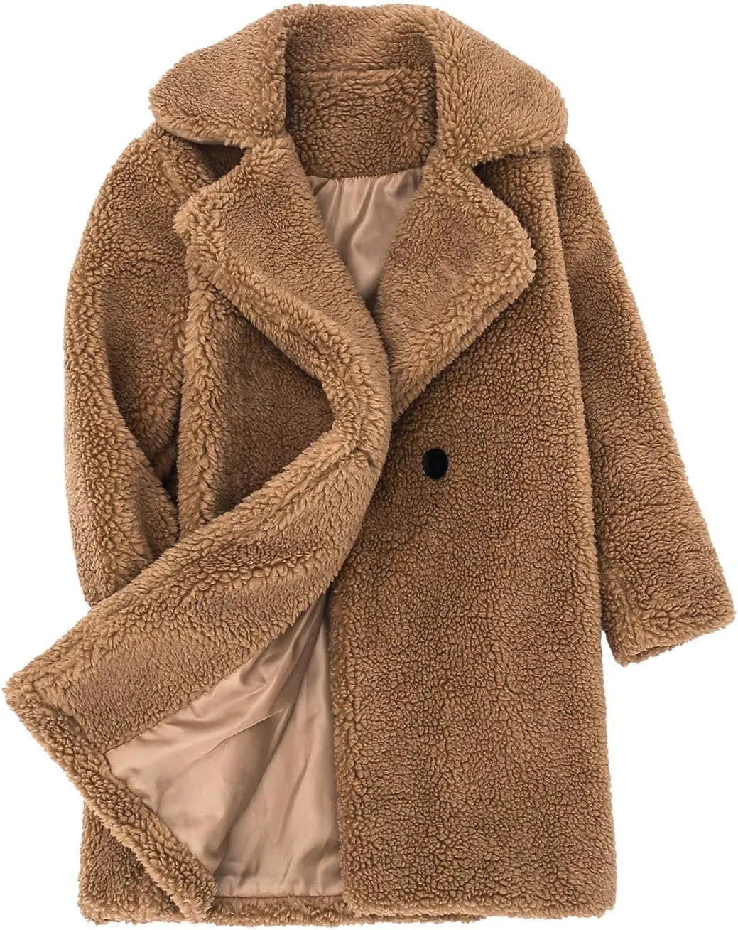 Baby Girls Faux Fur Teddy Long Coat Toddler Kids Winter Fleece Jacket Fluffy Jacket Warm Trench Outwear Overcoat