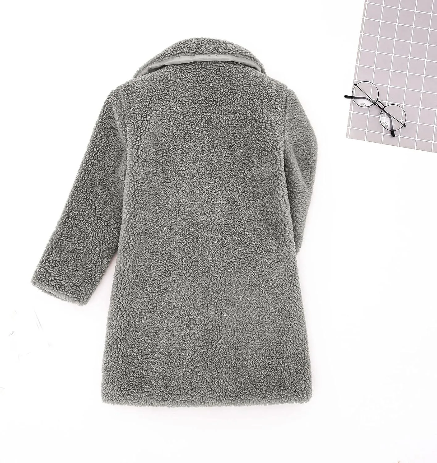 Baby Girls Faux Fur Teddy Long Coat Toddler Kids Winter Fleece Jacket Fluffy Jacket Warm Trench Outwear Overcoat