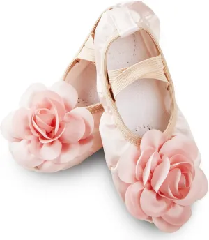 Ballet Shoes for Girls - Non-Slip Pink Ballet Slippers for Girls with Leather Split Soles – Durable, Comfort-Fit Satin Girls Ballet Shoes for Toddler Girls – Toddler Ballet Shoes
