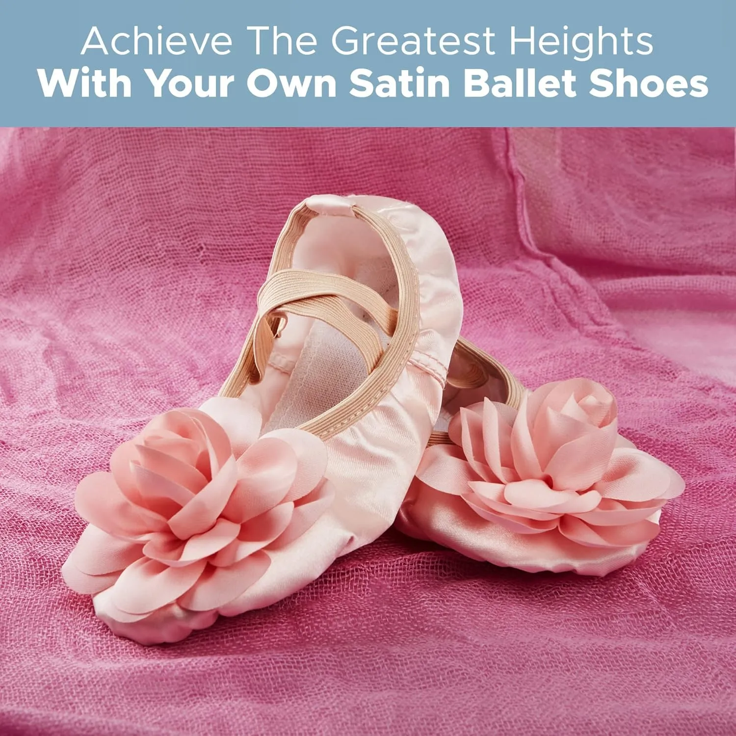 Ballet Shoes for Girls - Non-Slip Pink Ballet Slippers for Girls with Leather Split Soles – Durable, Comfort-Fit Satin Girls Ballet Shoes for Toddler Girls – Toddler Ballet Shoes
