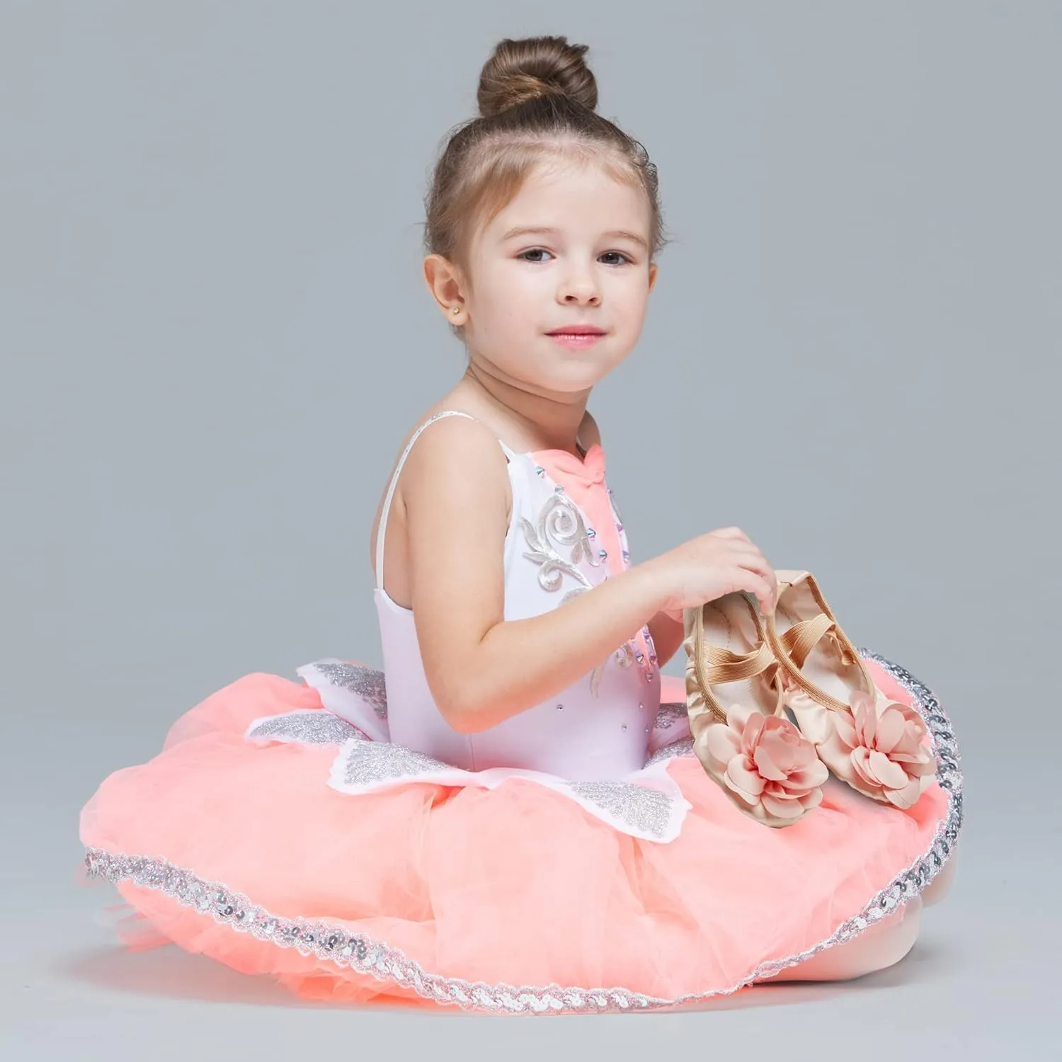 Ballet Shoes for Girls - Non-Slip Pink Ballet Slippers for Girls with Leather Split Soles – Durable, Comfort-Fit Satin Girls Ballet Shoes for Toddler Girls – Toddler Ballet Shoes