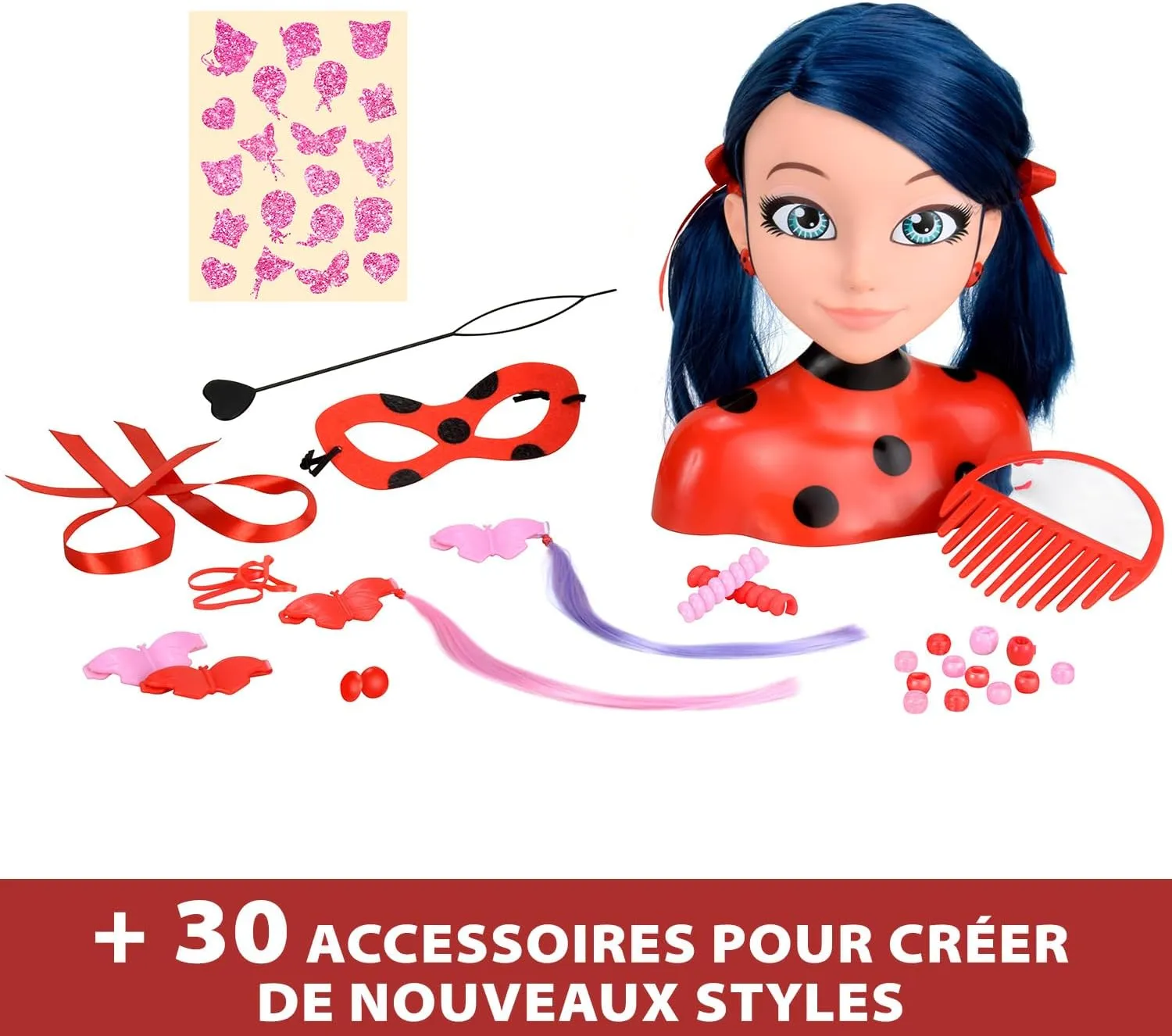Bandai Miraculous Ladybug Miraculous Deluxe 21 cm Comb Head Marinette   30 Accessories P50247