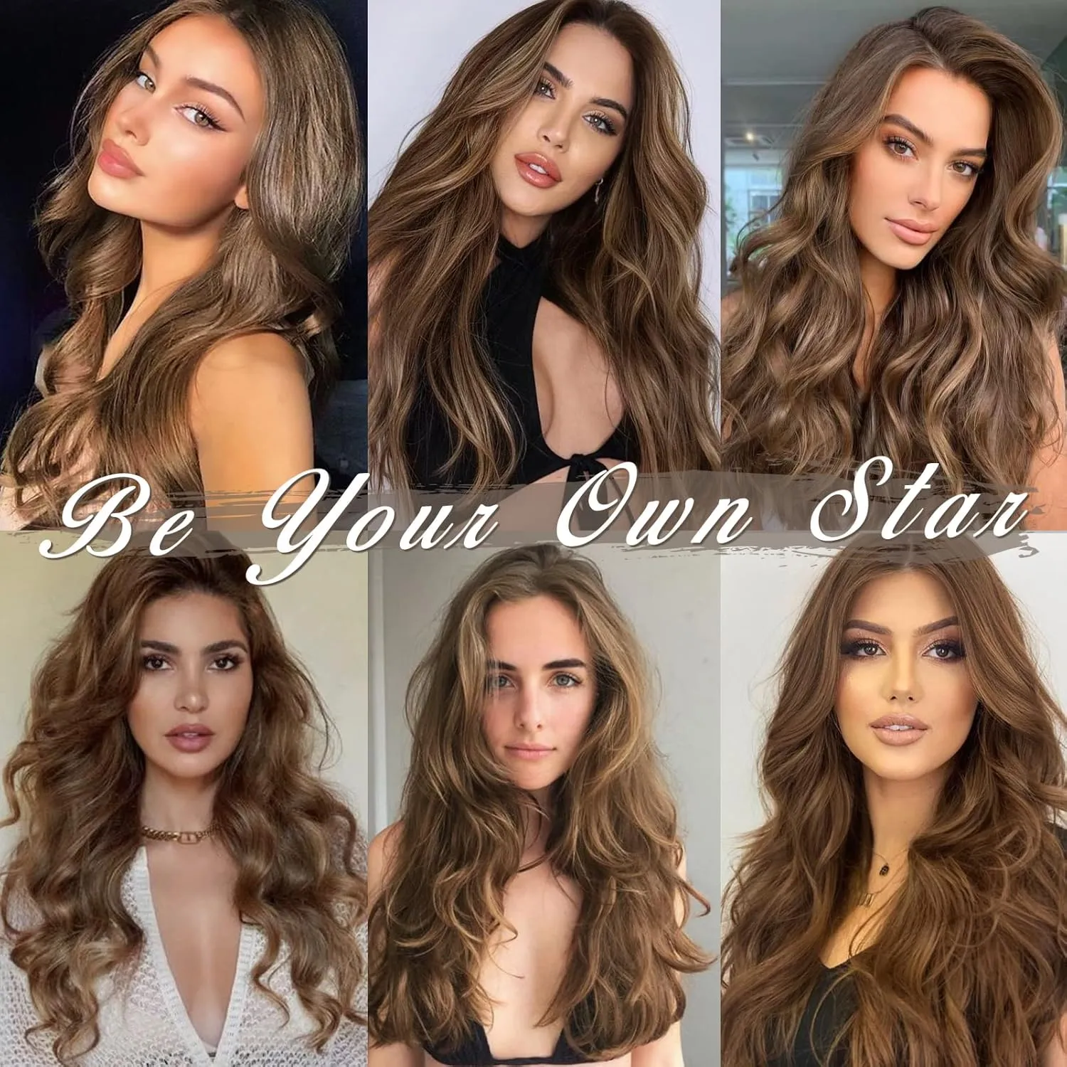 BARSDAR Clip-in Hair Extensions - 5PCs Brunette Wavy - 14 Inch Thick Soft Synthetic Clip-in Hairpieces for Women Daily Party Halloween