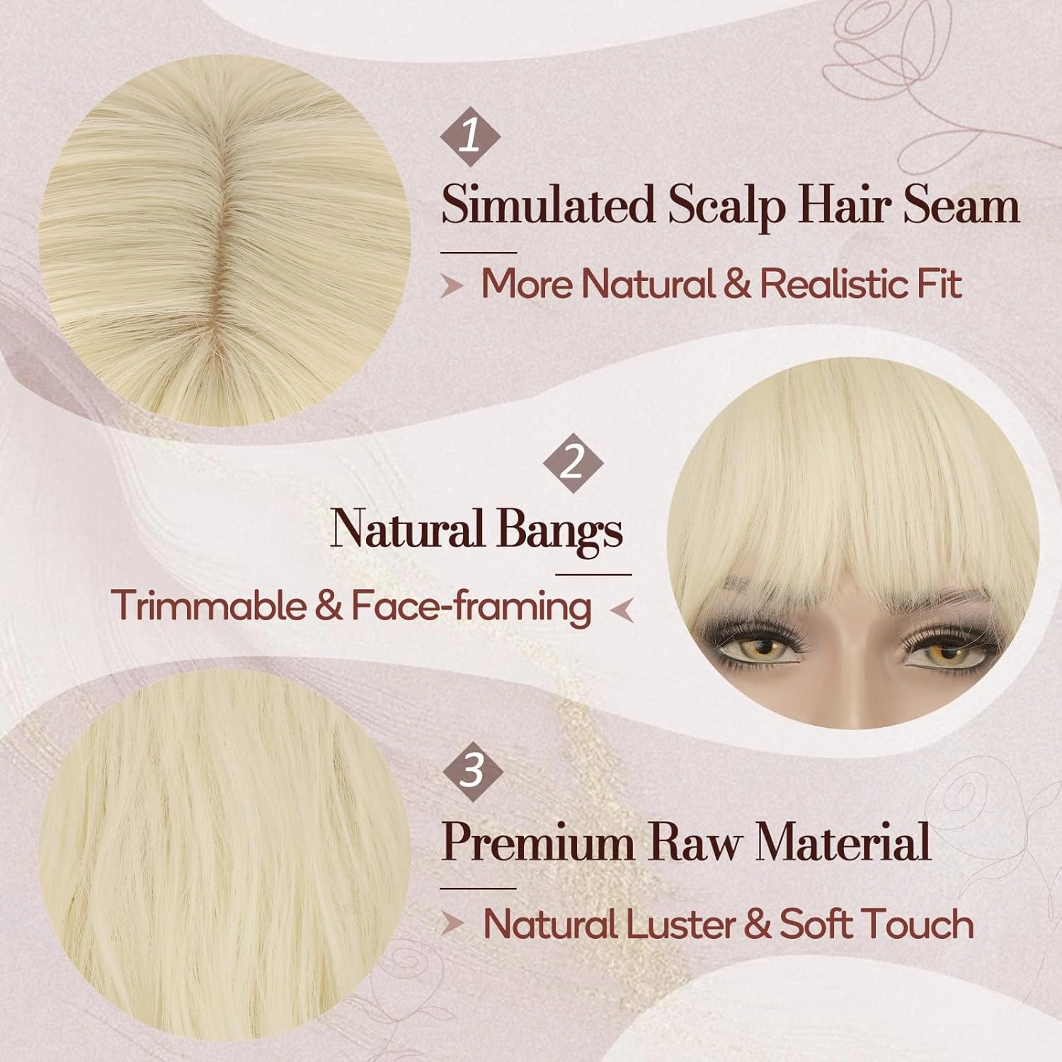 BARSDAR Long Platinum Blonde Wigs With Bangs - 26 Inch Long Wavy Blonde Wig With Bangs for Women - Natural Looking Synthetic Hair Daenerys Wigs Daily Cosplay Halloween