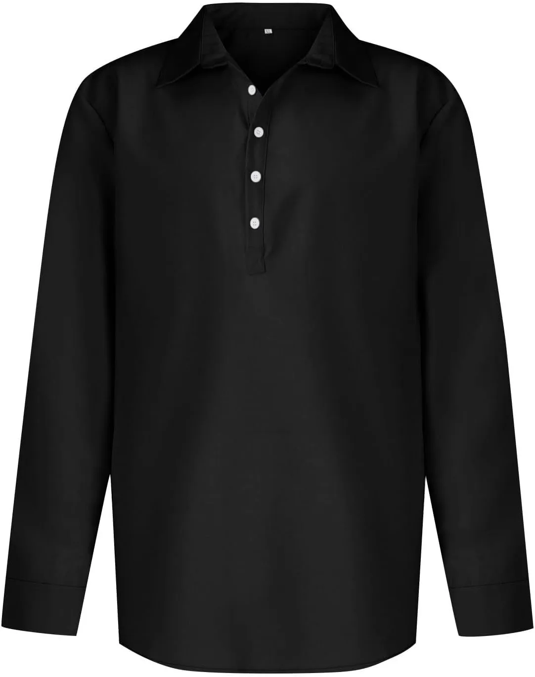 Beach Shirts for Men Cotton Blend Shirt Solid Long Sleeve Button Down Shirt Casual Blouse Summer Hawaiian Shirts