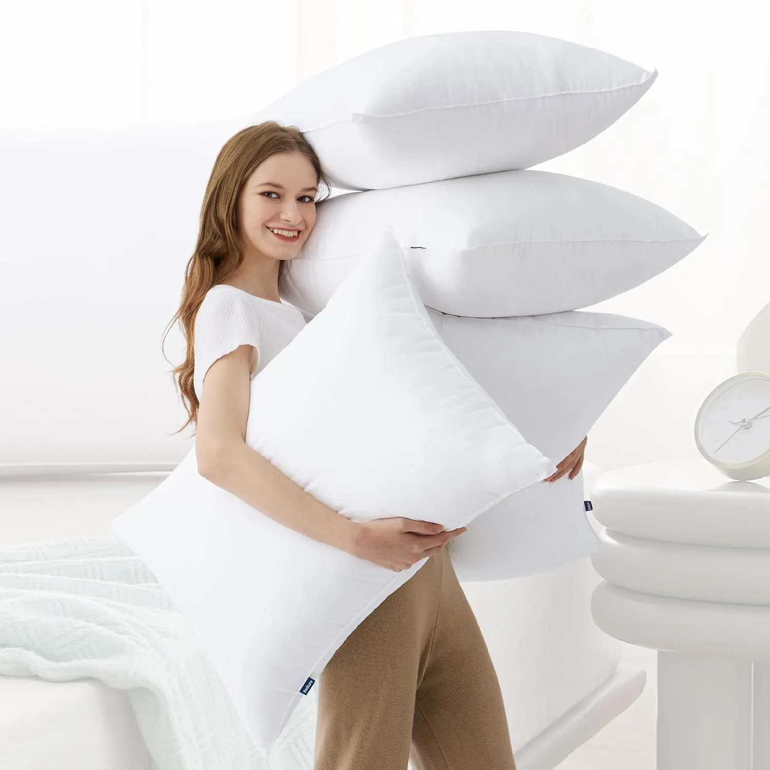 Bedsure Soft Pillows Standard Size Set of 4 - Standard Size Bed Pillows 4 Pack for Sleeping, Soft and Supportive, Hotel Quality, Original Down Alternative Filling for Side, Back Sleepers