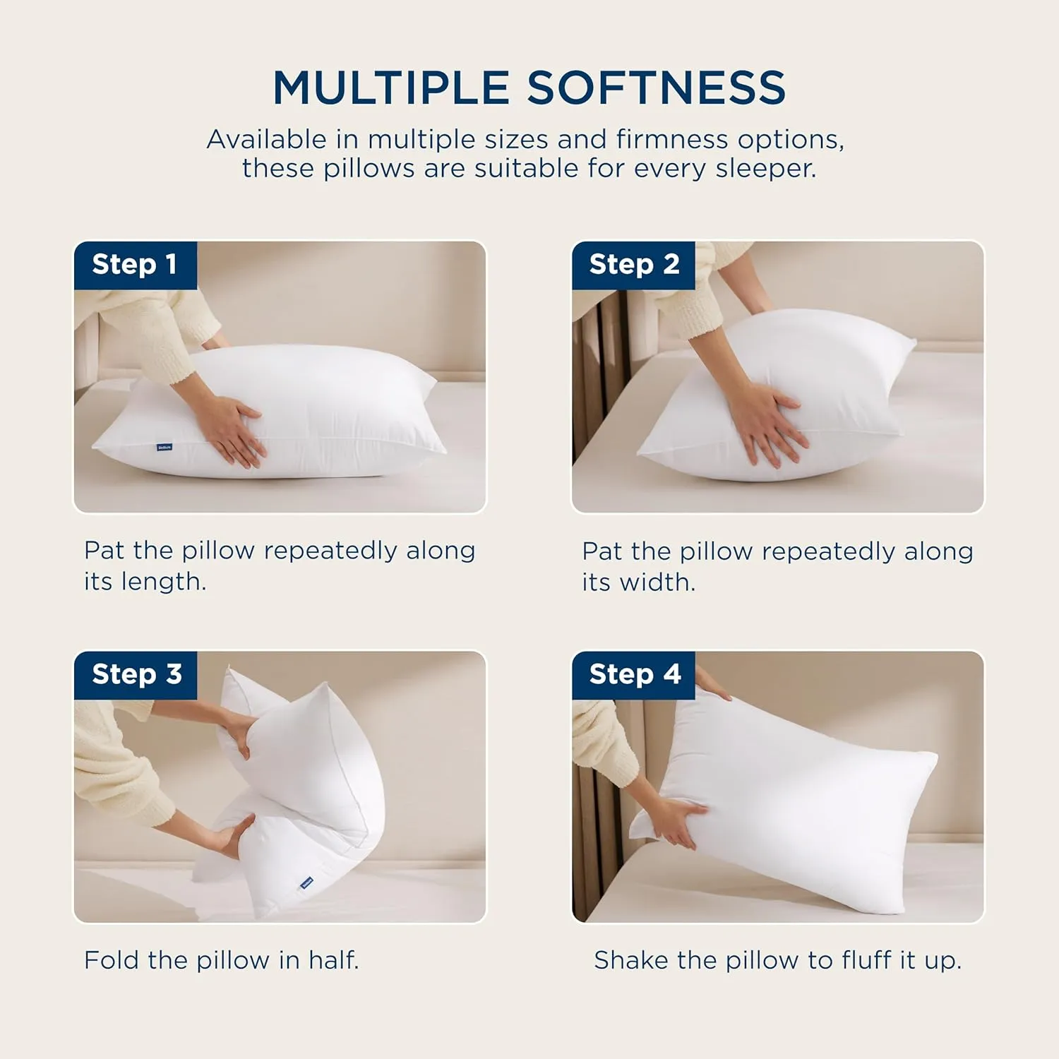 Bedsure Soft Pillows Standard Size Set of 4 - Standard Size Bed Pillows 4 Pack for Sleeping, Soft and Supportive, Hotel Quality, Original Down Alternative Filling for Side, Back Sleepers