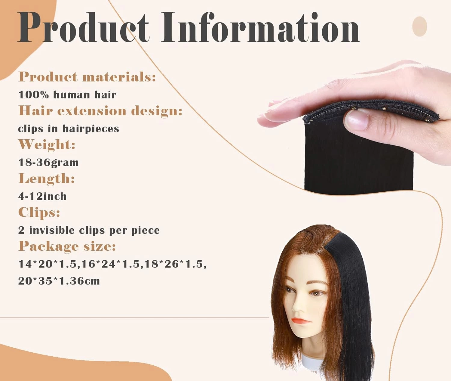 Benehair Short Clip in Hair Extensions - Real Human Hair 1PCS Hairpieces for Women With Thinning Hair - 6 Inch Straight Soft #01 Jet Black for Daily Use