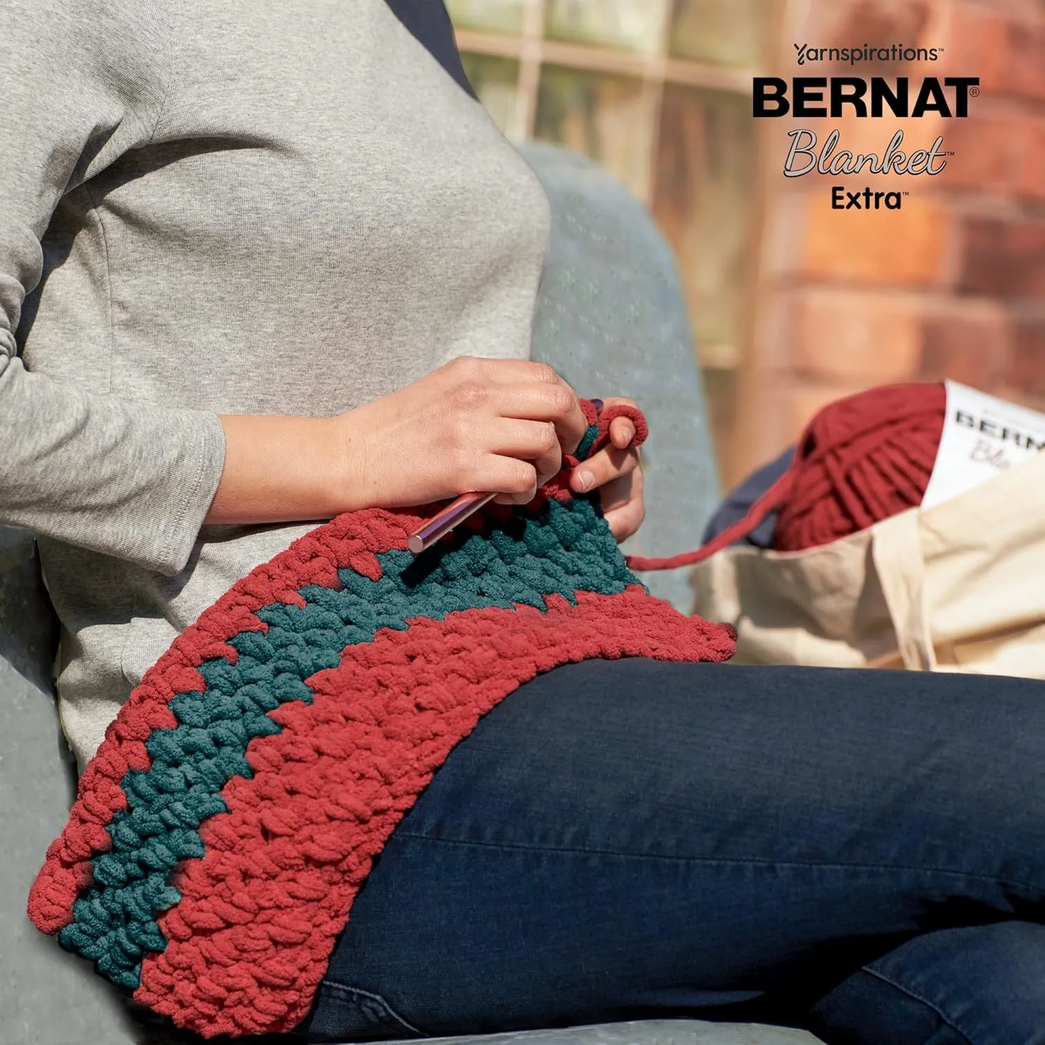 Bernat Blanket Extra Crimson Yarn - 2 Pack of 300g/10.5oz - Polyester - 7 Jumbo - 97 Yards - Knitting/Crochet