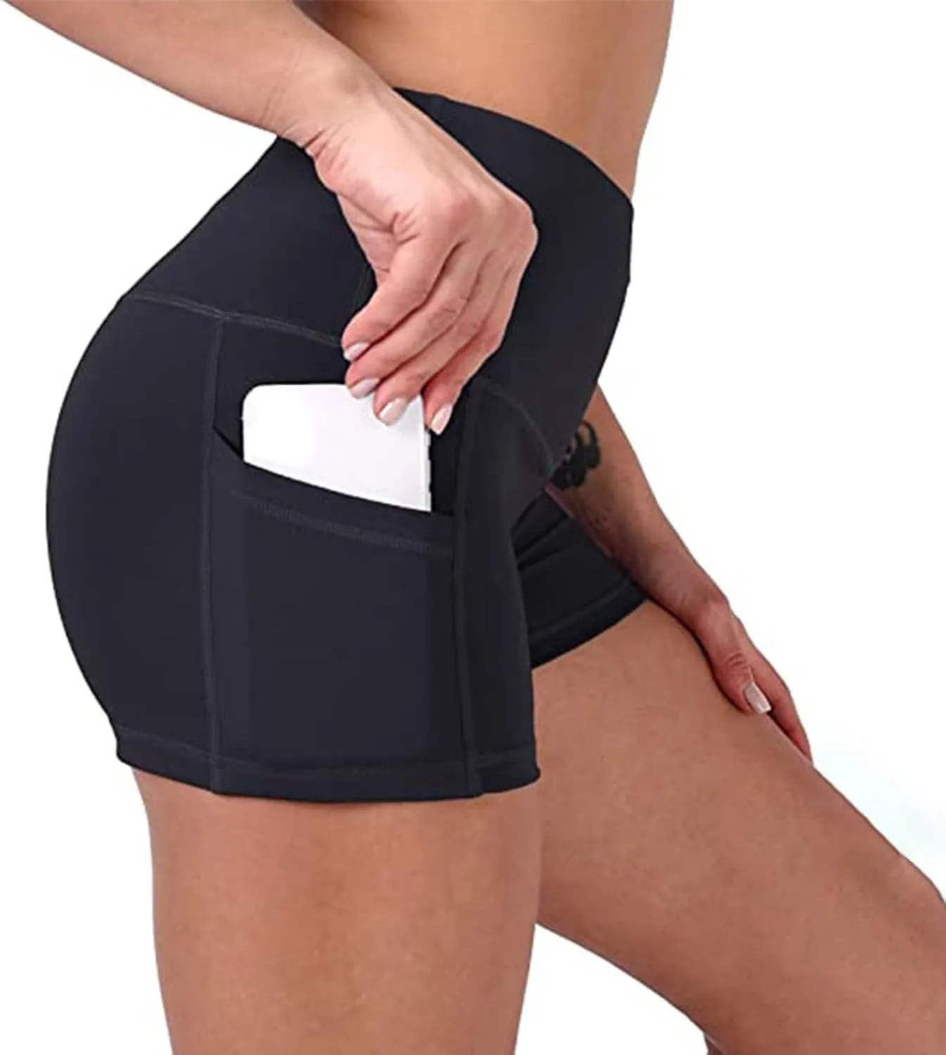 Biker Shorts for Women Women Butt Lifting Shorts Pockets High Waisted Biker Anti Cellulite Up Workout Gym Shorts