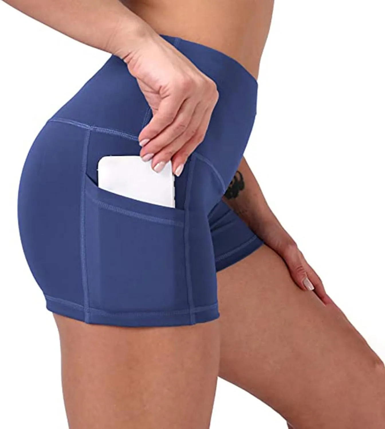 Biker Shorts for Women Women Butt Lifting Shorts Pockets High Waisted Biker Anti Cellulite Up Workout Gym Shorts