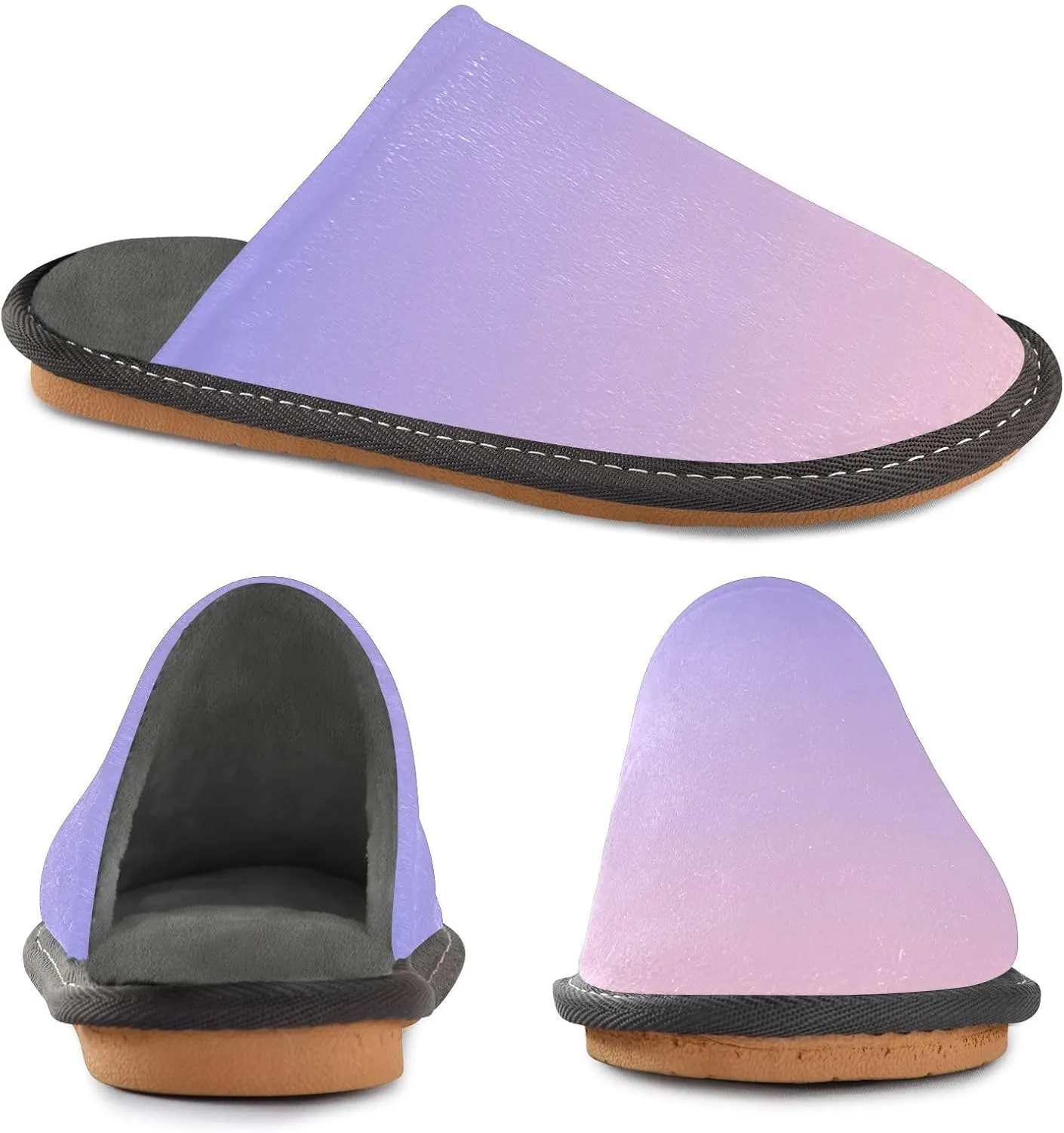 Black Red House Slippers for Women Men Non-Slip Slip On Slippers