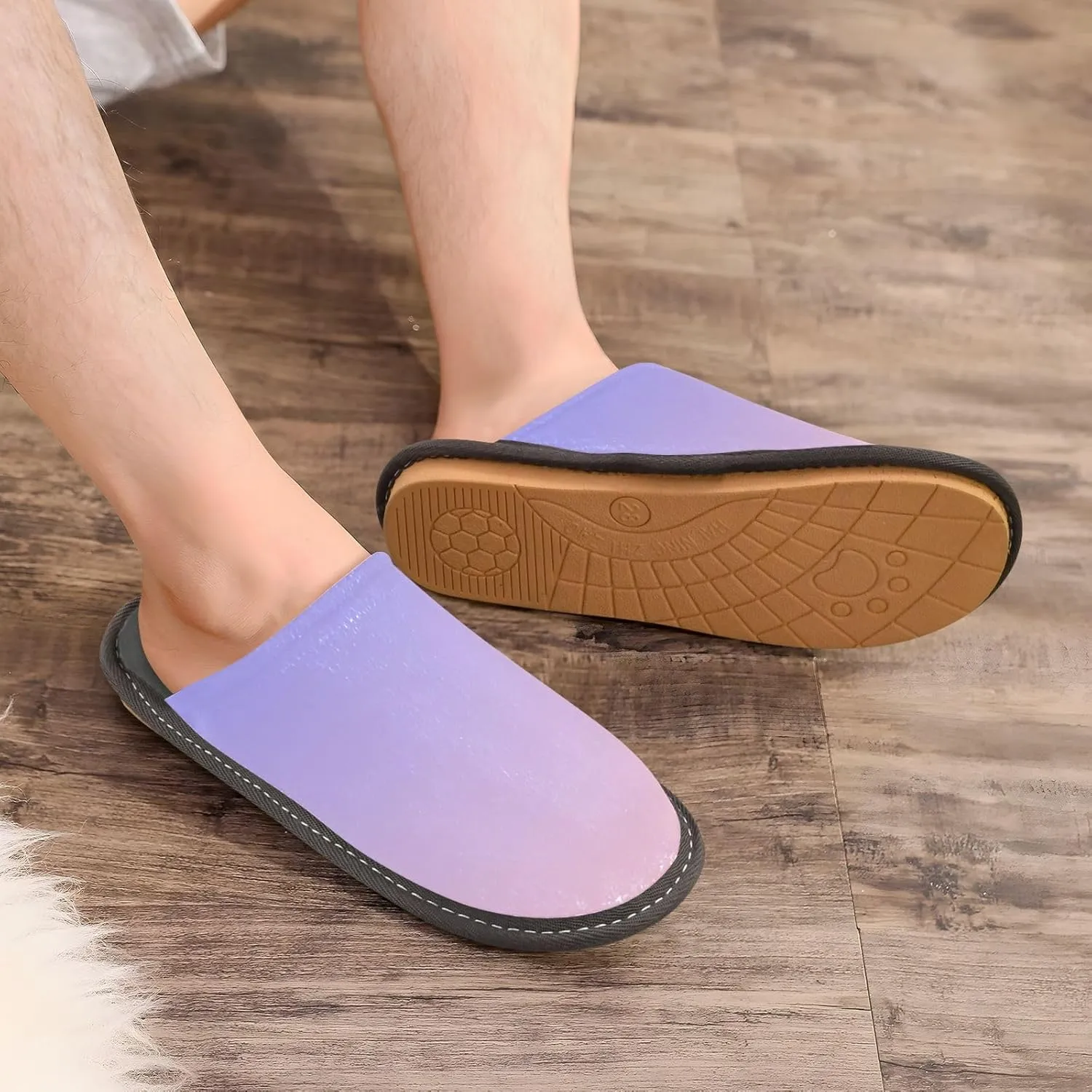 Black Red House Slippers for Women Men Non-Slip Slip On Slippers