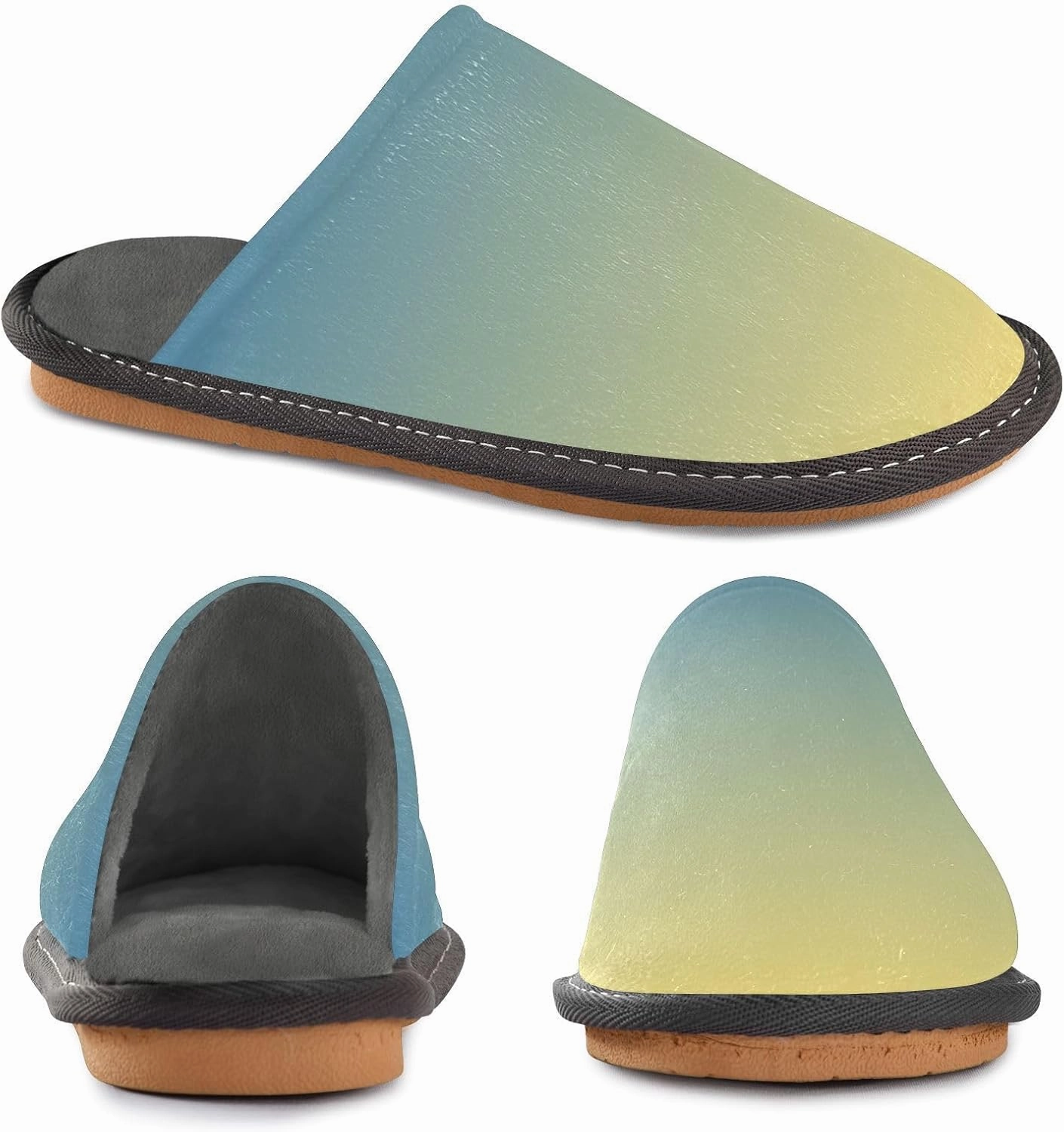 Black Red House Slippers for Women Men Non-Slip Slip On Slippers