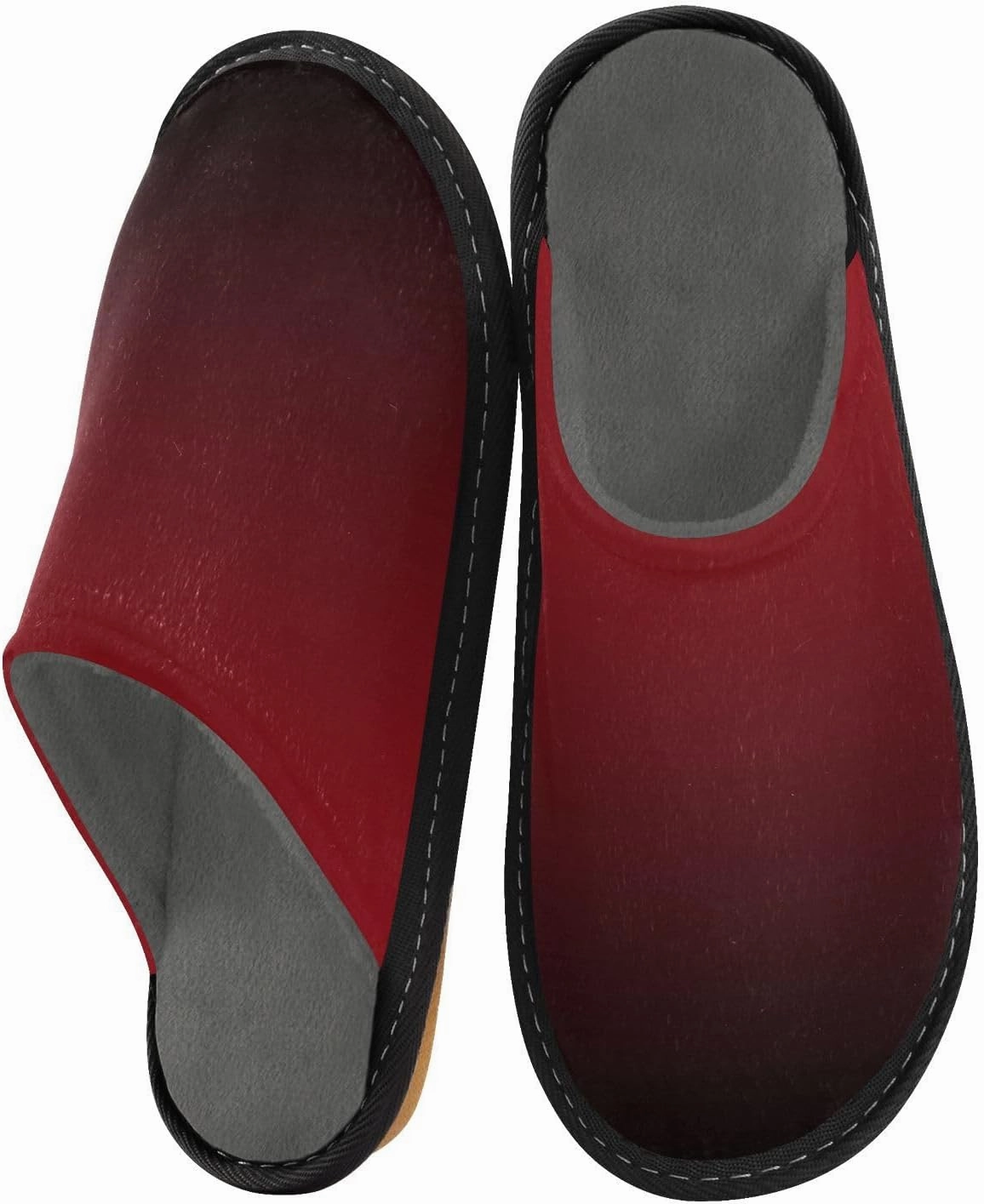 Black Red House Slippers for Women Men Non-Slip Slip On Slippers