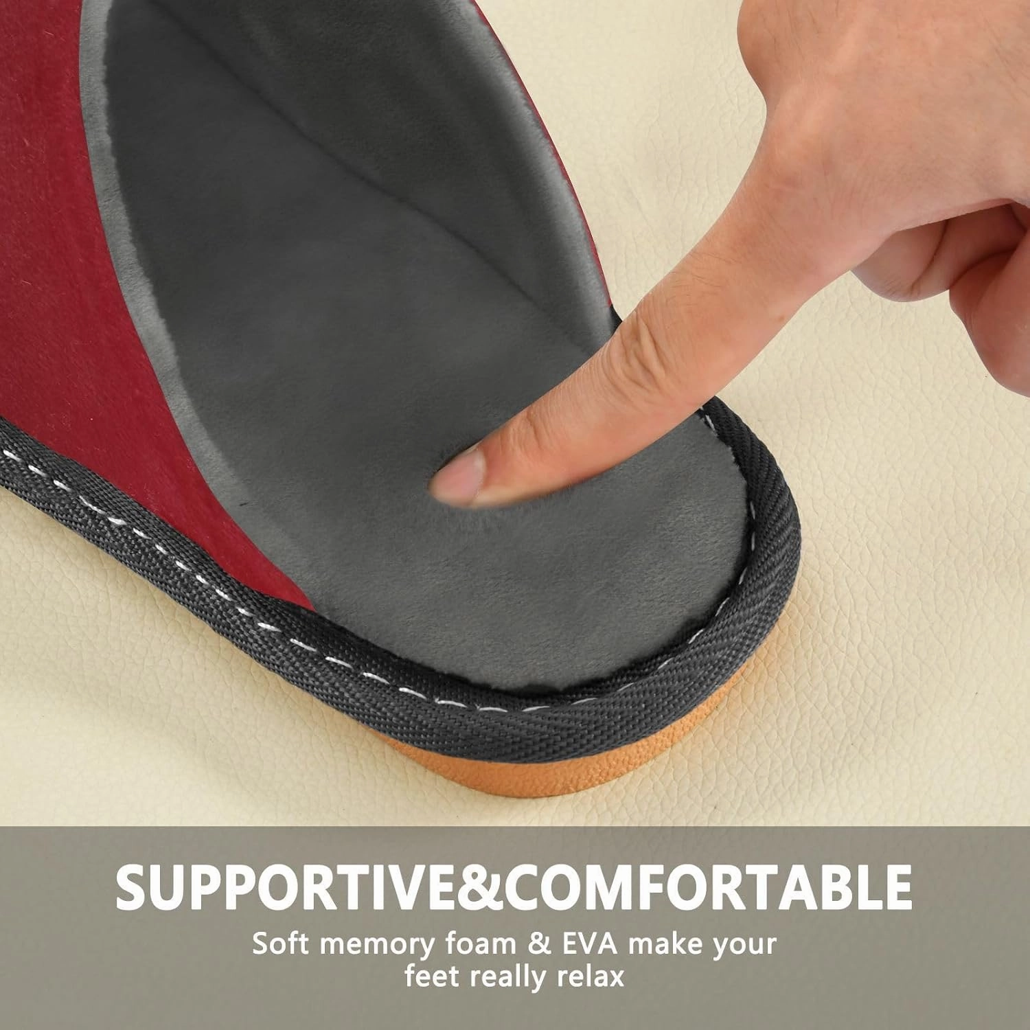 Black Red House Slippers for Women Men Non-Slip Slip On Slippers