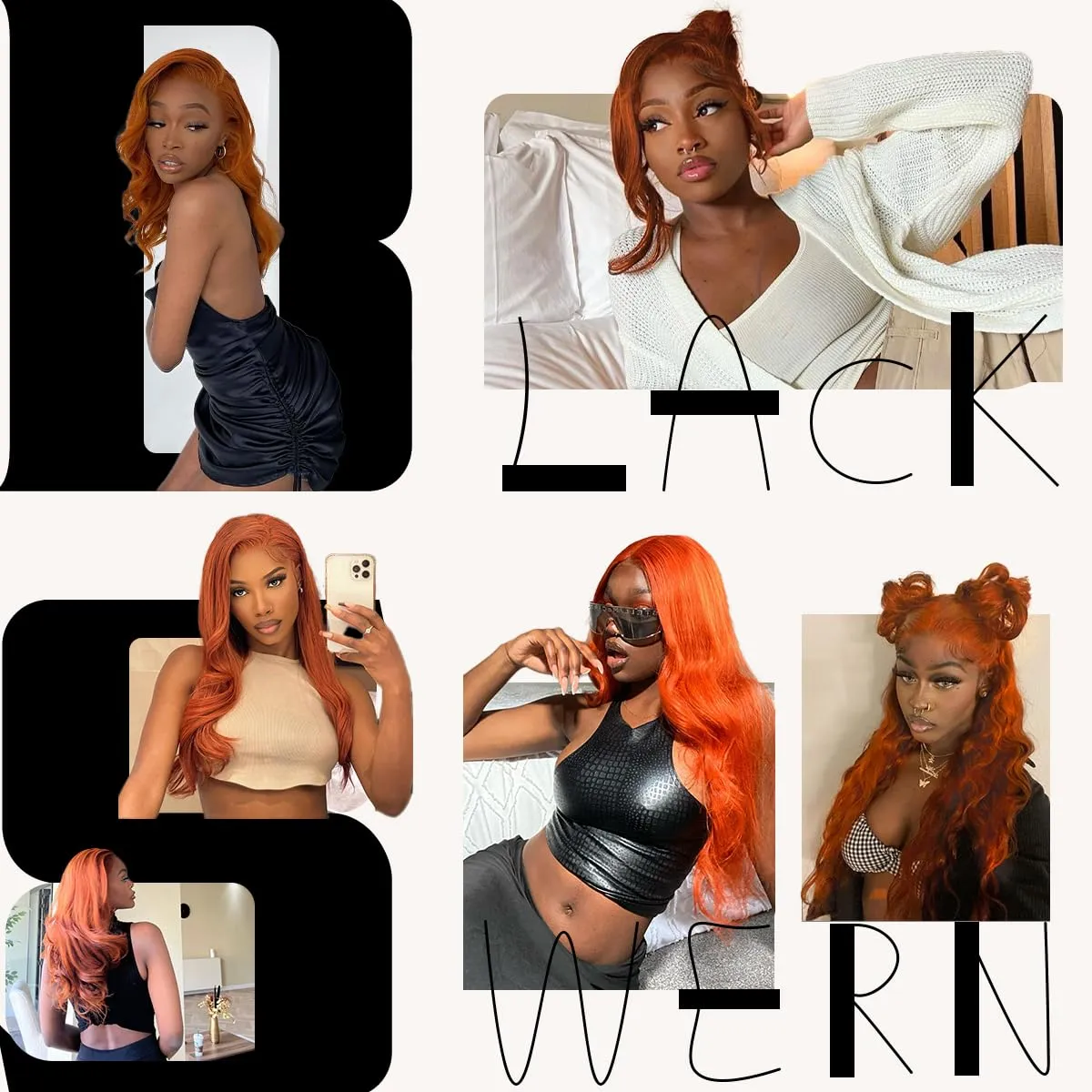 BlackSwern Ginger Wig 13x6 Synthetic Lace Front Wig, HD 13x6 Lace Frontal Wig Pre-Plucked, 26inch Body Wave Wigs 200 Density for Black Women, Pre-Plucked PLUS 1.5’’ Natural Hairline