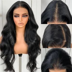 BlackSwern HD 13x6 Synthetic Lace Front Wig Pre-Plucked, 26inch Body Wave Lace Frontal Wigs 200 Density for Black Women, Pre-Plucked PLUS 1.5’’ Hairline