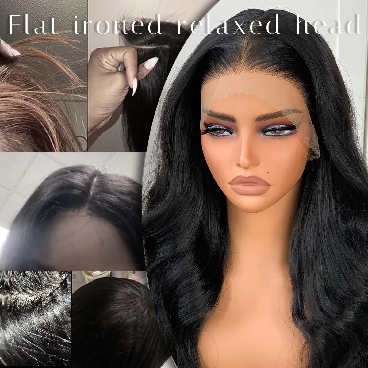 BlackSwern HD 13x6 Synthetic Lace Front Wig Pre-Plucked, 26inch Body Wave Lace Frontal Wigs 200 Density for Black Women, Pre-Plucked PLUS 1.5’’ Hairline