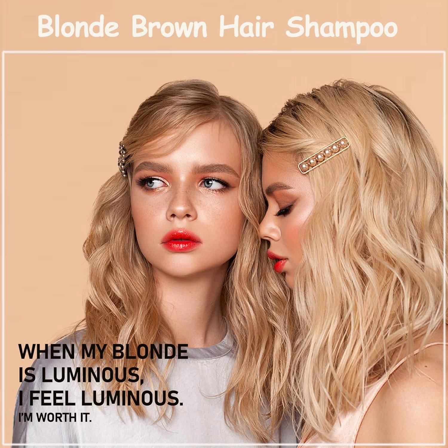 Blonde Brown Hair Color Shampoo 3 in 1 - Instant Natural Hair Dye for Men and Women, Long Lasting Brown Color - Works in Minutes