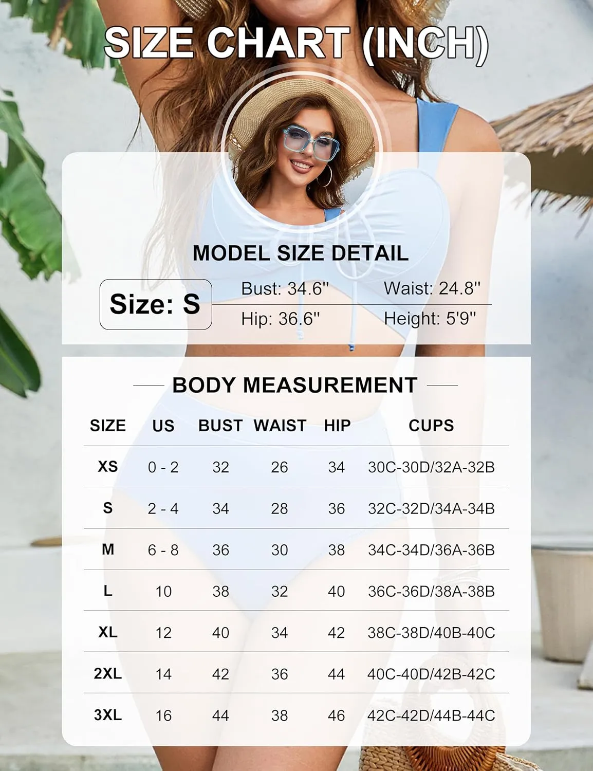 Blooming Jelly Womens High Waisted Bikini Sets Push Up Swimsuits Chest Drawstring Two Piece Bathing Suits