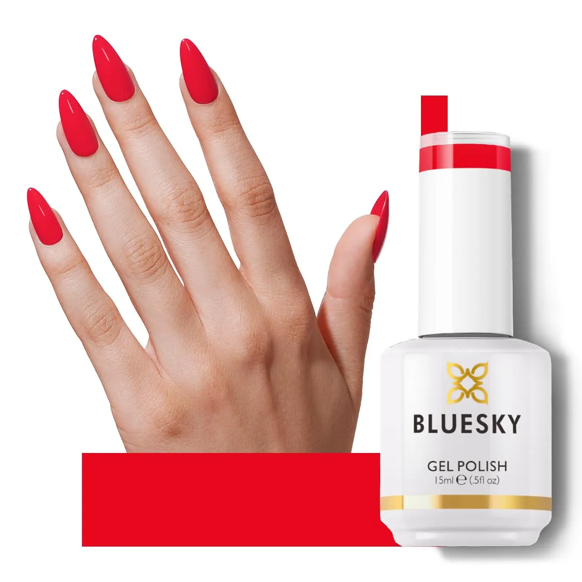 BLUESKY Red Gel Nail Polish- Scarlet Red Nail Polish Soak Off Gel Polish| Vegan&Cruelty-Free|Professional Salon Quality for Home DIY Manicure|Long Lasting Nail Lamp Needed 15ml 63917P/Hot Stuff