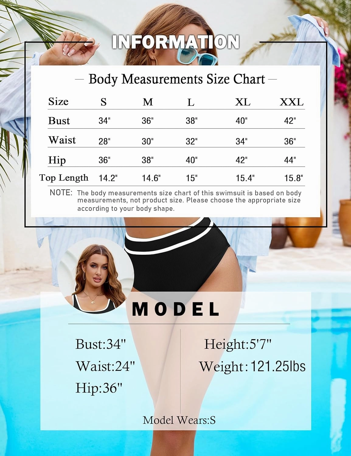 BMJL Women's High Waisted Bikini Sets Sporty Two Piece Swimsuits Color Block Cheeky High Cut Bathing Suits
