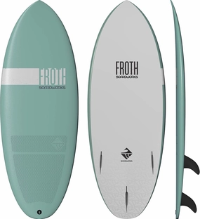 Boardworks Froth – Soft Top Surfboard – Wakesurf Board – 3 Colors - 5 Sizes from 5’ to 9’