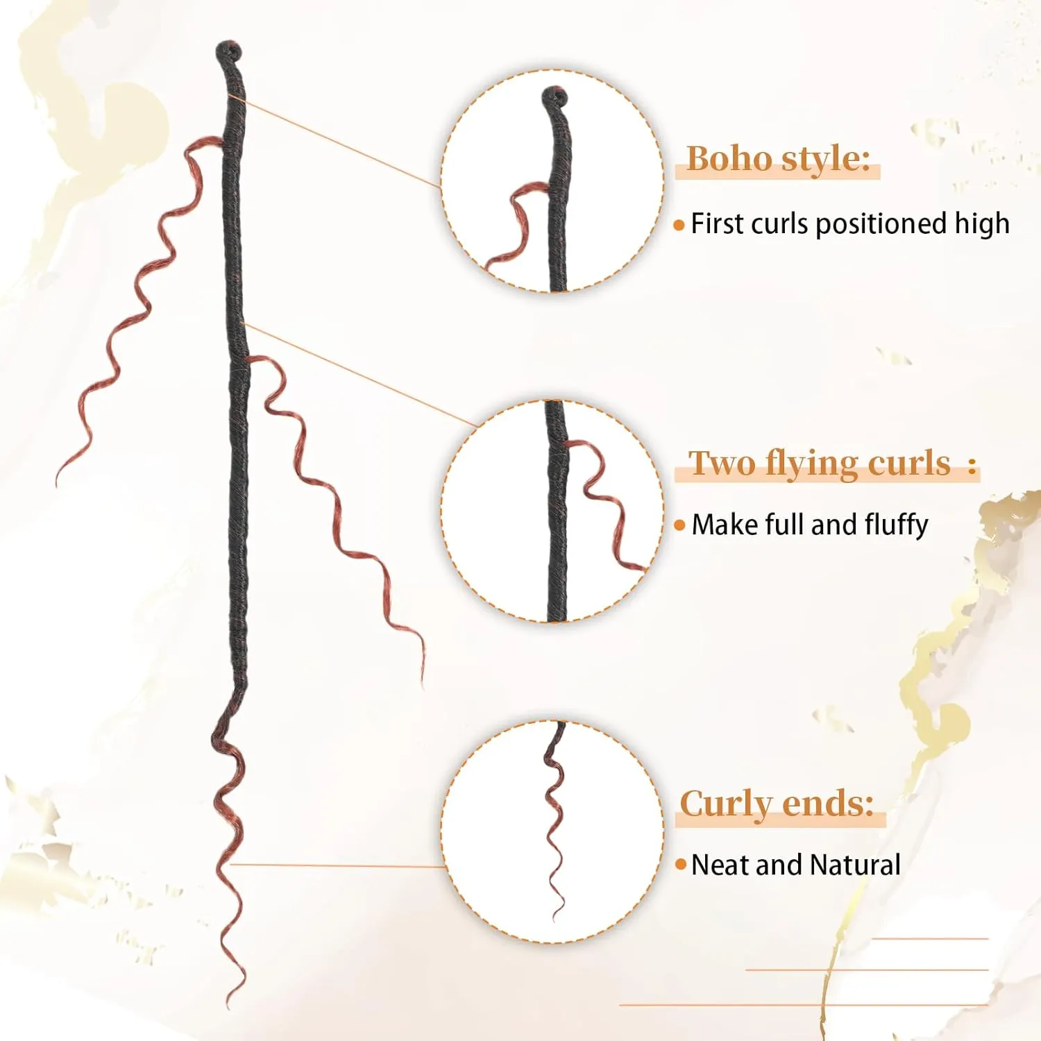 Boho Faux Locs Crochet Hair: 14 Inch Goddess Soft Locs for Black Women,8 Packs Pre Looped Bohemian Locs with Curly Ends and 2 Flying Curls（14 Inch, OT350)