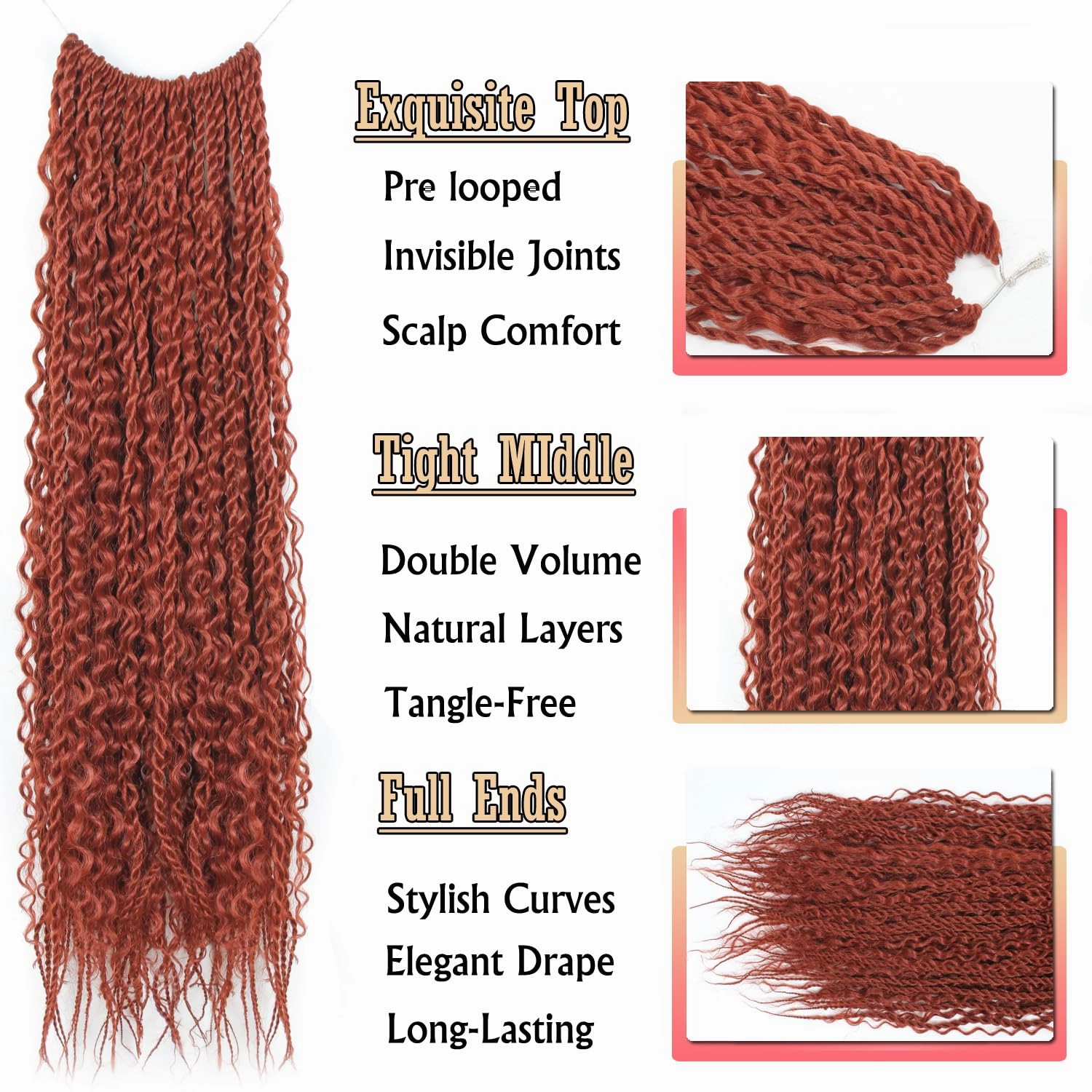 Boho Island Twist Crochet Hair 24 inch Senegalese Twist Crochet Hair with Soft Curly Ends 8 Packs Pre-looped Bohemian Goddess Twist Synthetic Braids Crochet Hair for Black Women (24Inch,350#)