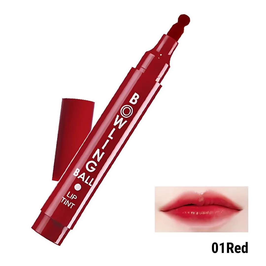 Bowling Ball Roll-On Lip Tint – Long-Lasting Moisturizing Lip Color with Lightweight Non-Sticky Finish (01 Red)