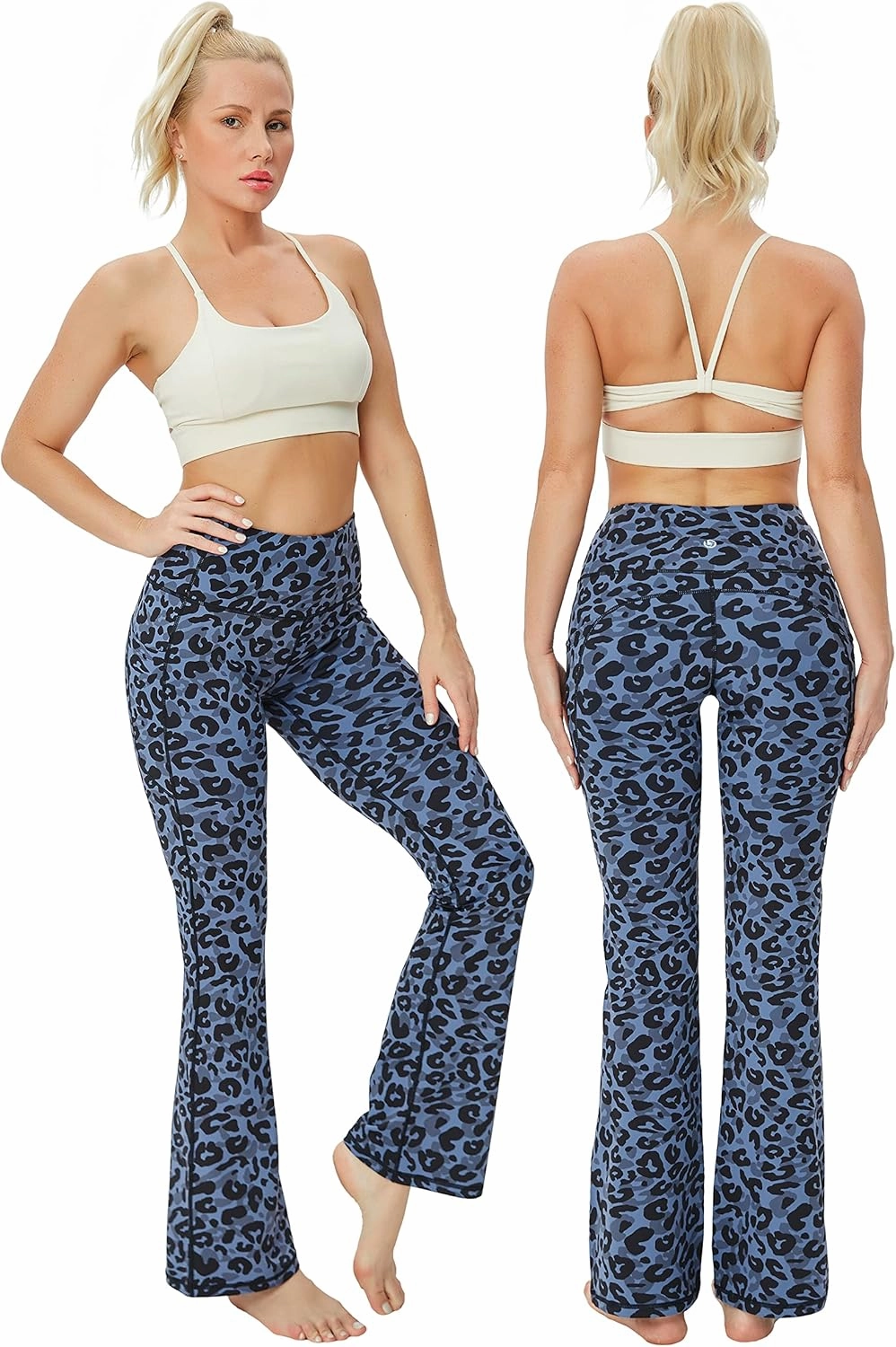 BUBBLELIME 29"/31"/33"/35"/37" Women Bootleg/Wide Legs High Waist Yoga Pants Tummy Control Bootcut Workout Flared Out Pockets