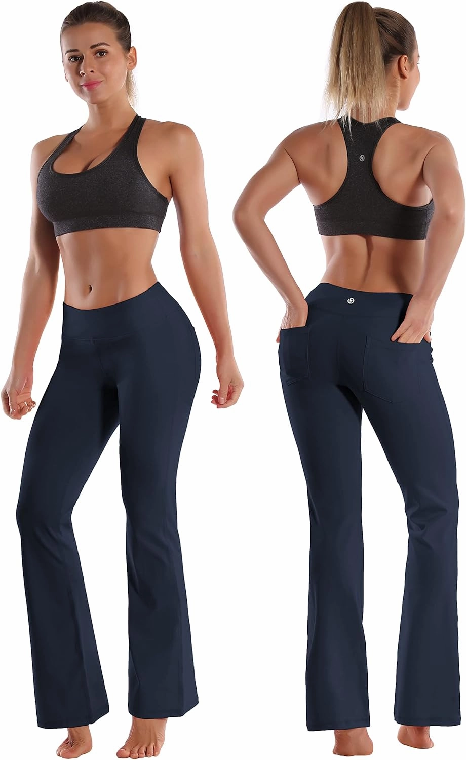BUBBLELIME 29"/31"/33"/35" 3 Styles Women's Bootcut Yoga Pants Basic/Back Pockets High Waist Workout Tummy Control Flare