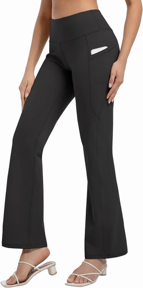 BUBBLELIME 29"/31"/33"/35" 3 Styles Women's Bootcut Yoga Pants Basic/Back Pockets High Waist Workout Tummy Control Flare