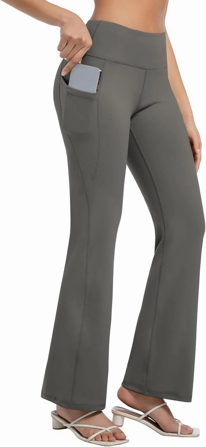 BUBBLELIME 29"/31"/33"/35" 3 Styles Women's Bootcut Yoga Pants Basic/Back Pockets High Waist Workout Tummy Control Flare