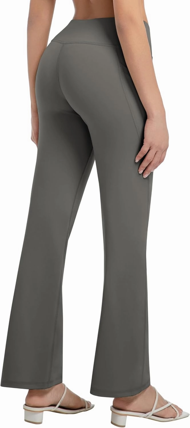 BUBBLELIME 29"/31"/33"/35" 3 Styles Women's Bootcut Yoga Pants Basic/Back Pockets High Waist Workout Tummy Control Flare