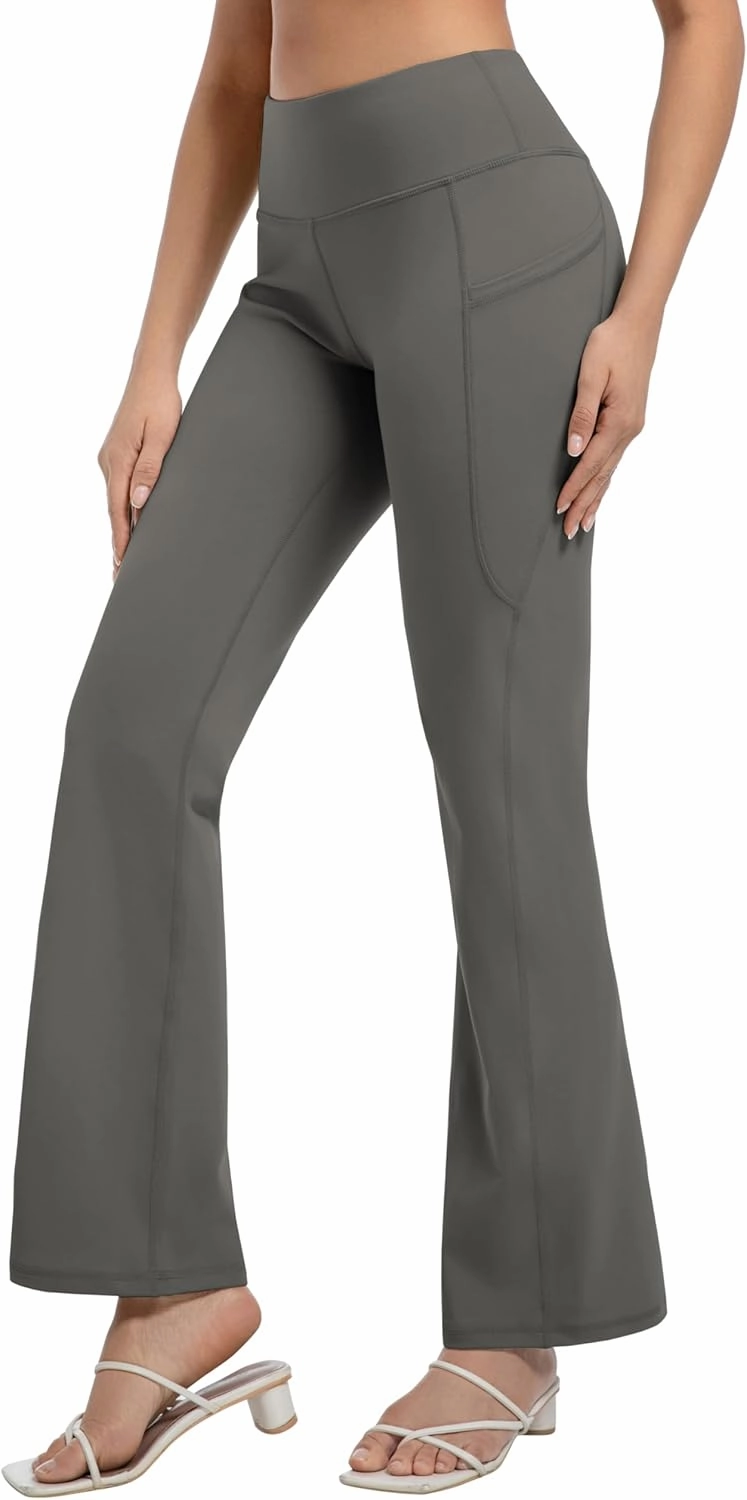 BUBBLELIME 29"/31"/33"/35" 3 Styles Women's Bootcut Yoga Pants Basic/Back Pockets High Waist Workout Tummy Control Flare