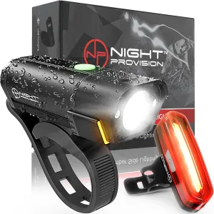 BX-Series USB-C Bike Light Set - Front and Back - 12Hr Max Long Lasting Rechargeable Headlight, Bicycle LED for Night Riding, w/14hr Max Rear Taillight