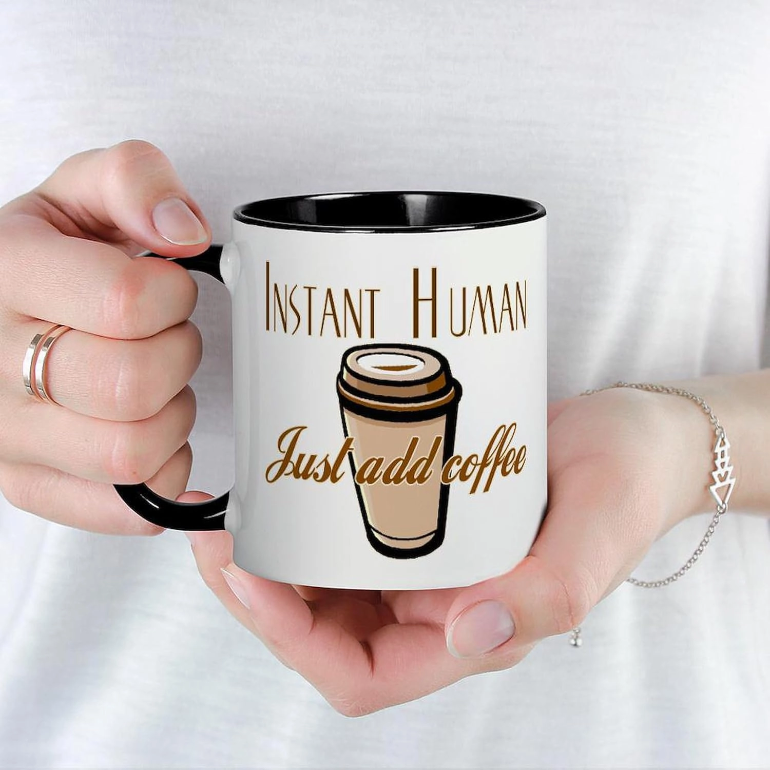 CafePress Instant Human Just Add Coffee Mug 11 oz (325 ml) Ceramic Coffee Mug