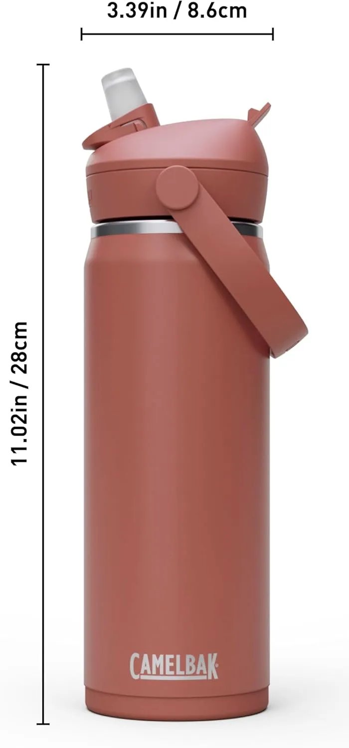 CamelBak Thrive Flip Straw Water Bottle 20oz - Insulated Stainless Steel, Sierra Red
