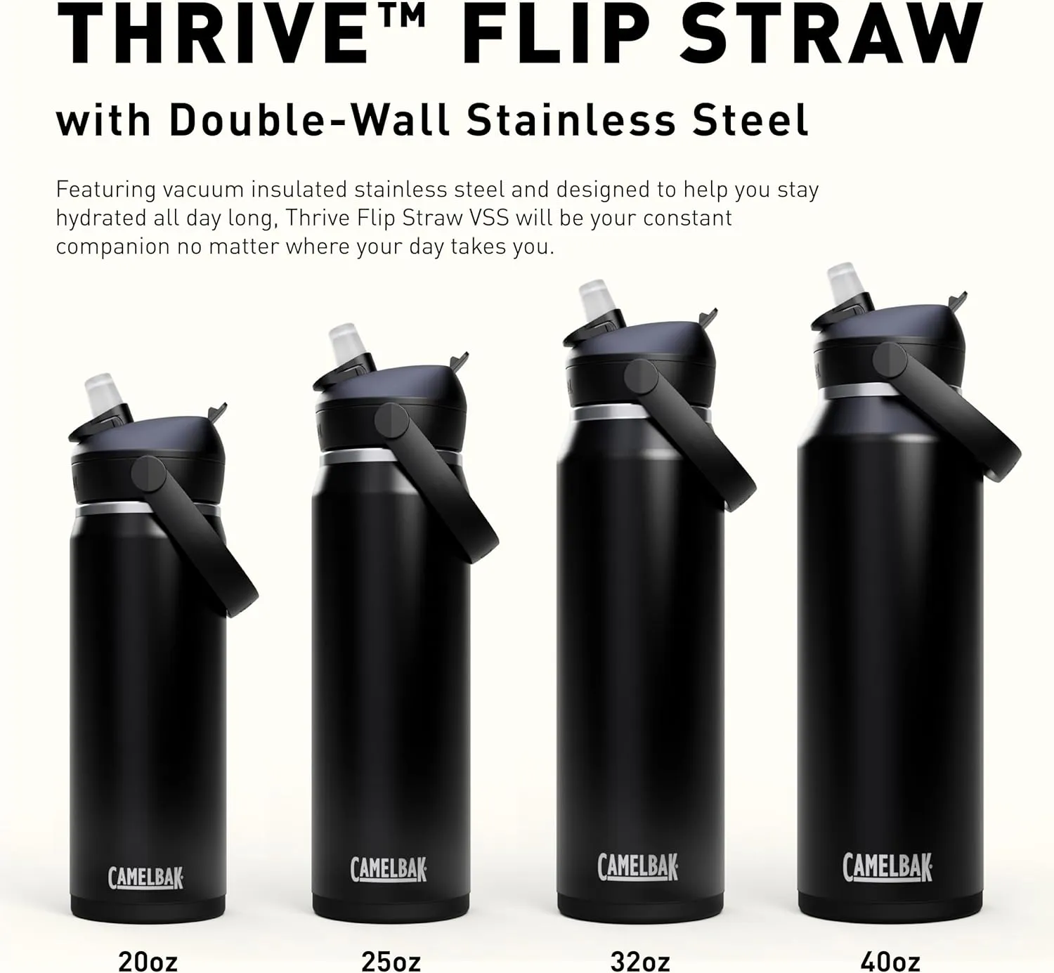 CamelBak Thrive Flip Straw Water Bottle 20oz - Insulated Stainless Steel, Sierra Red