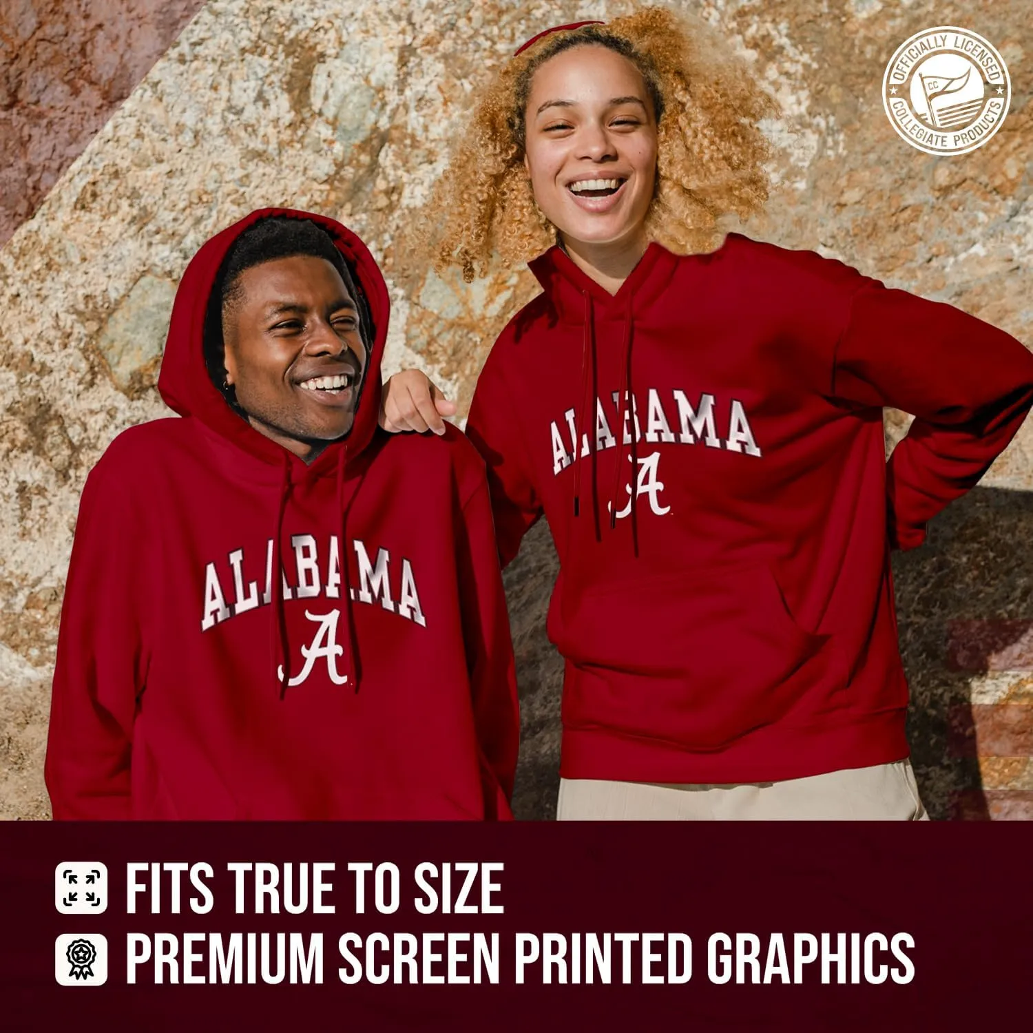 Campus Colors Long Sleeves NCAA Adult Arch & Logo Gameday Unisex Hooded Sweatshirt