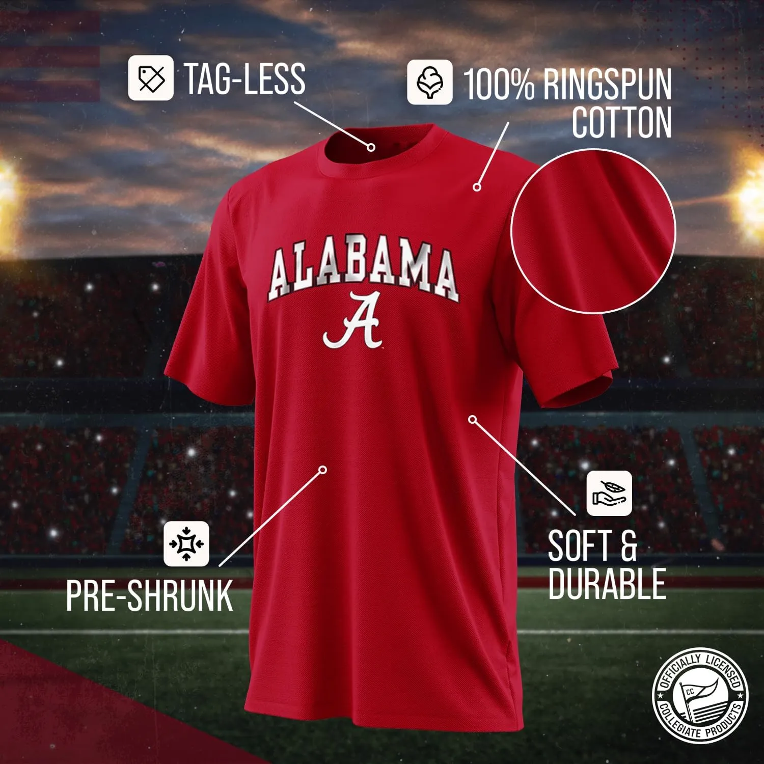 Campus Colors NCAA Adult Gameday Cotton T-Shirt