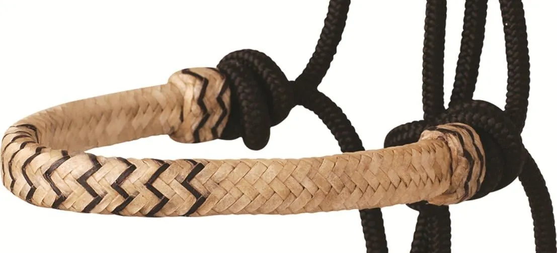 Cashel Rawhide Halter with 9 foot Lead Rope, Color: Black Accent